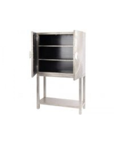  Libra coco silver embossed metal 2 door bar cabinet